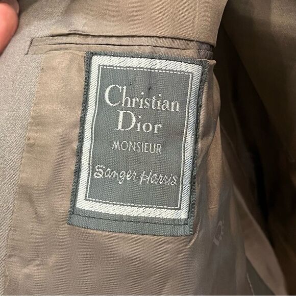 Christian Dior Monsieur Wool 2 Button Suit Jacket Blazer in Taupe size 42R - Picture 12 of 14